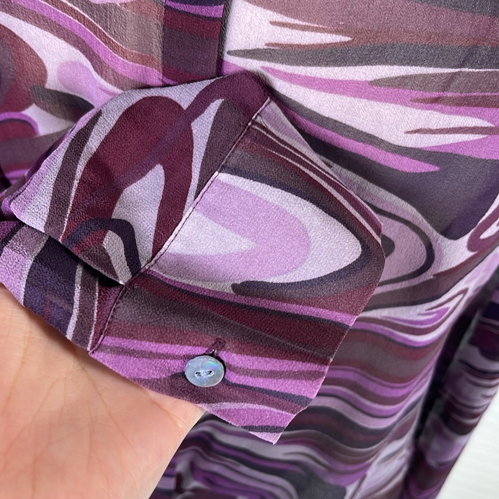 Y2K. Kenneth Cole New York,100%Silk. Women’s Buttons Down Blouse, size: 12. - Picture 4 of 12